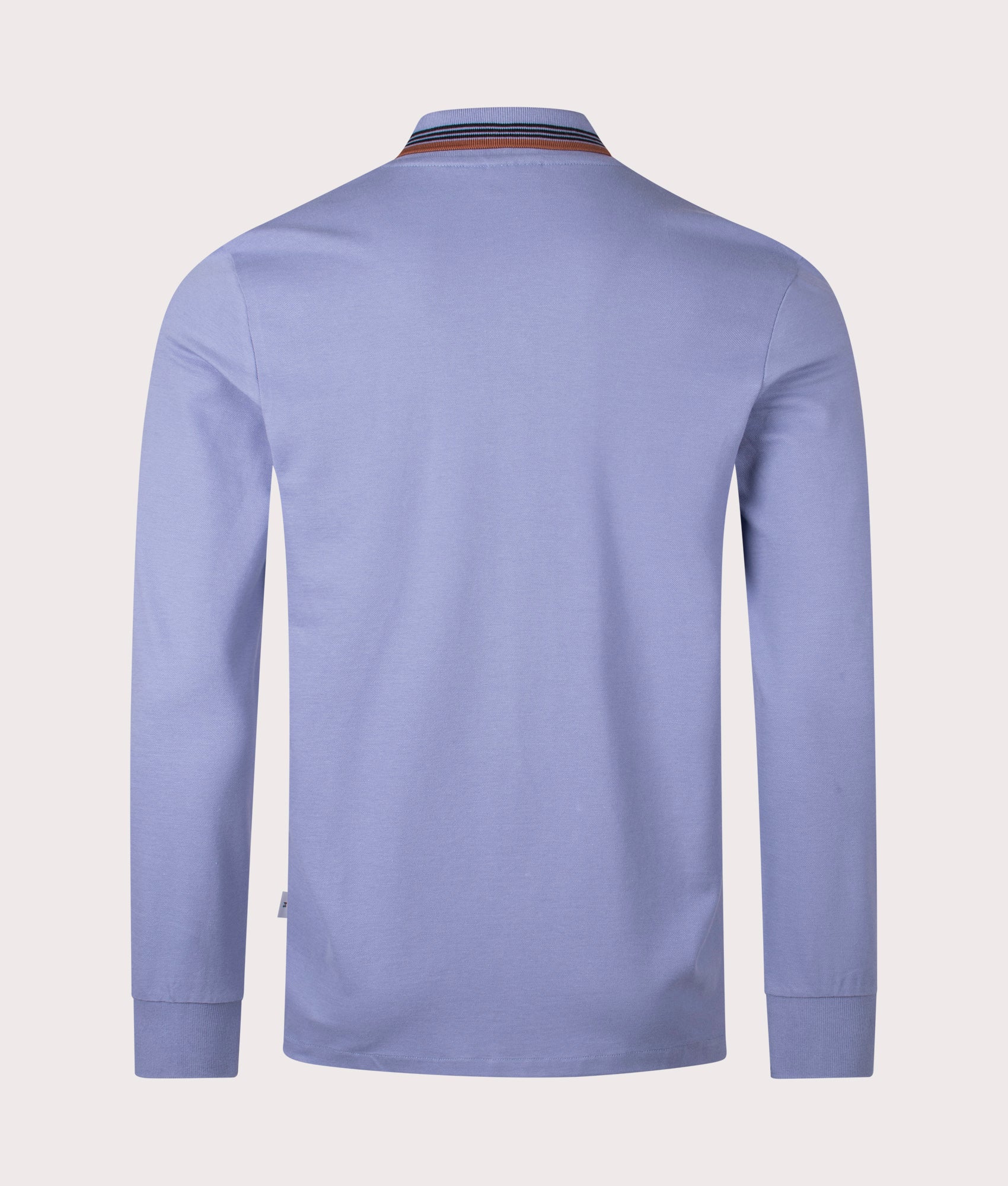 Long Sleeve Zip Through Polo Shirt in Light Purple | PS Paul Smith | EQVVS | Back shot 