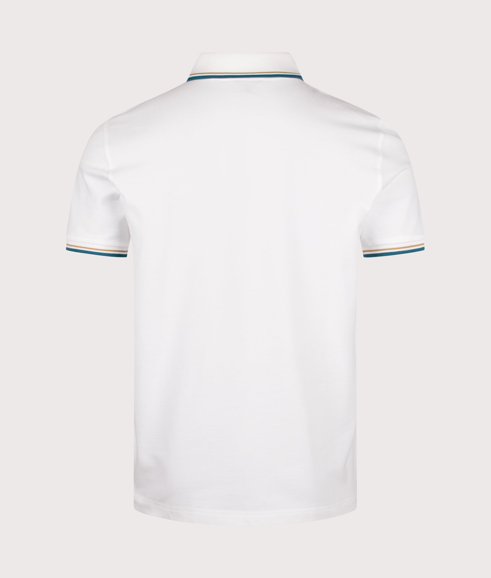 Striped Placket Polo Shirt in Off White | PS Paul Smith | EQVVS | Back shot 