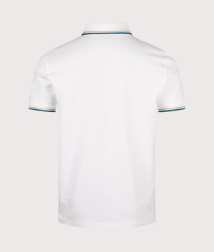 Striped Placket Polo Shirt in Off White | PS Paul Smith | EQVVS | Back shot 