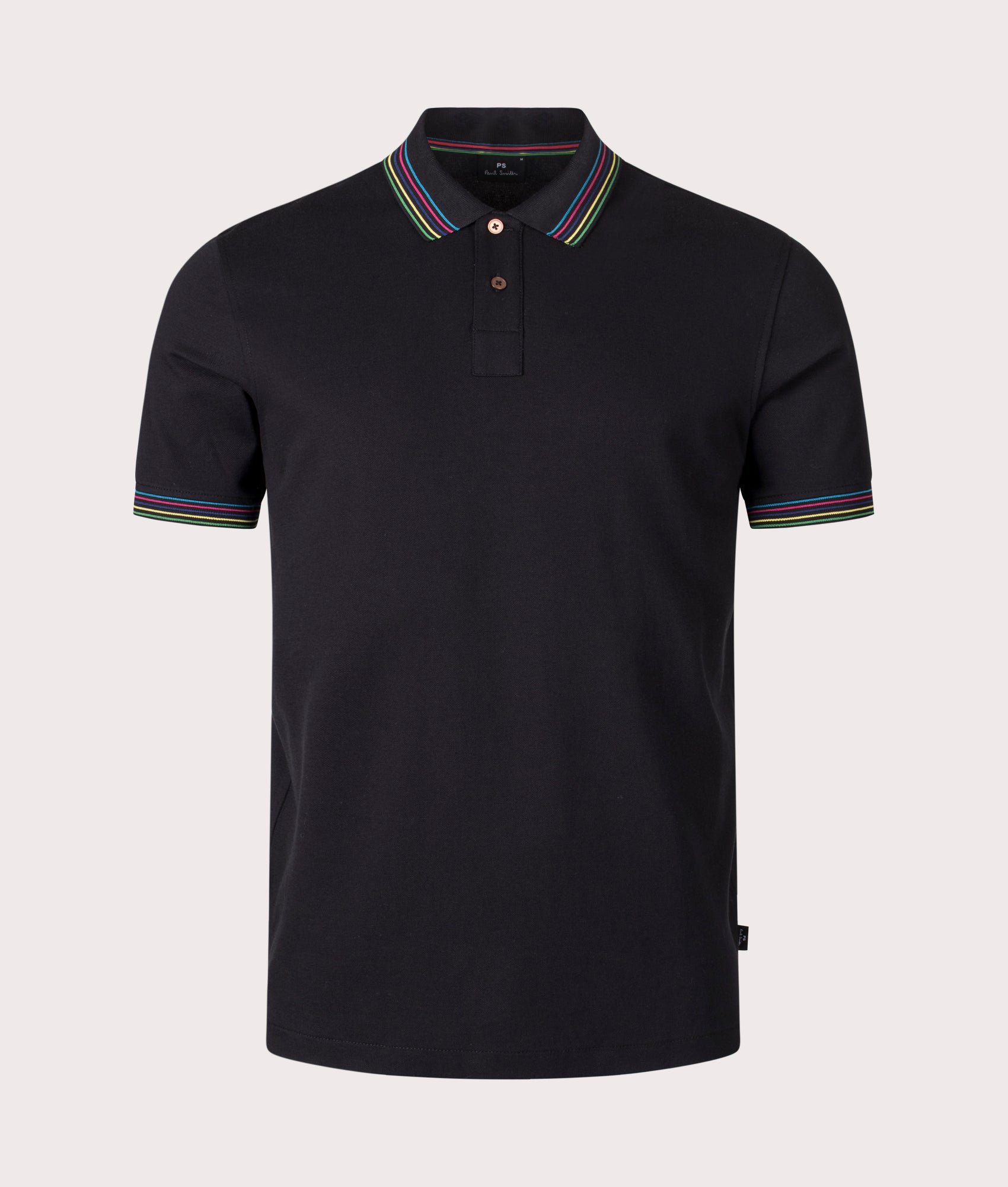 Zebra Polo Shirt in Black | 100% Organic Cotton | PS Paul Smith | EQVVS | Front shot 