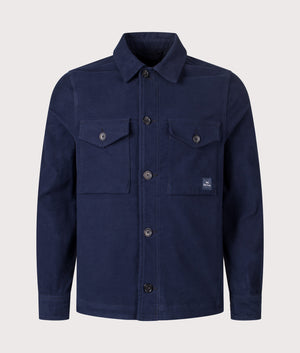 Military Overshirt in Very Dark Navy | Cotton Stretch Blend | PS Paul Smith | EQVVS | Front shot 