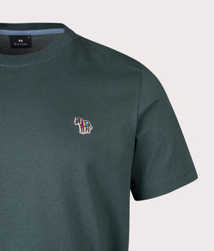 Zebra T-Shirt by Paul Smith in Petrol Green. Shot by EQVVS. Detail shot.