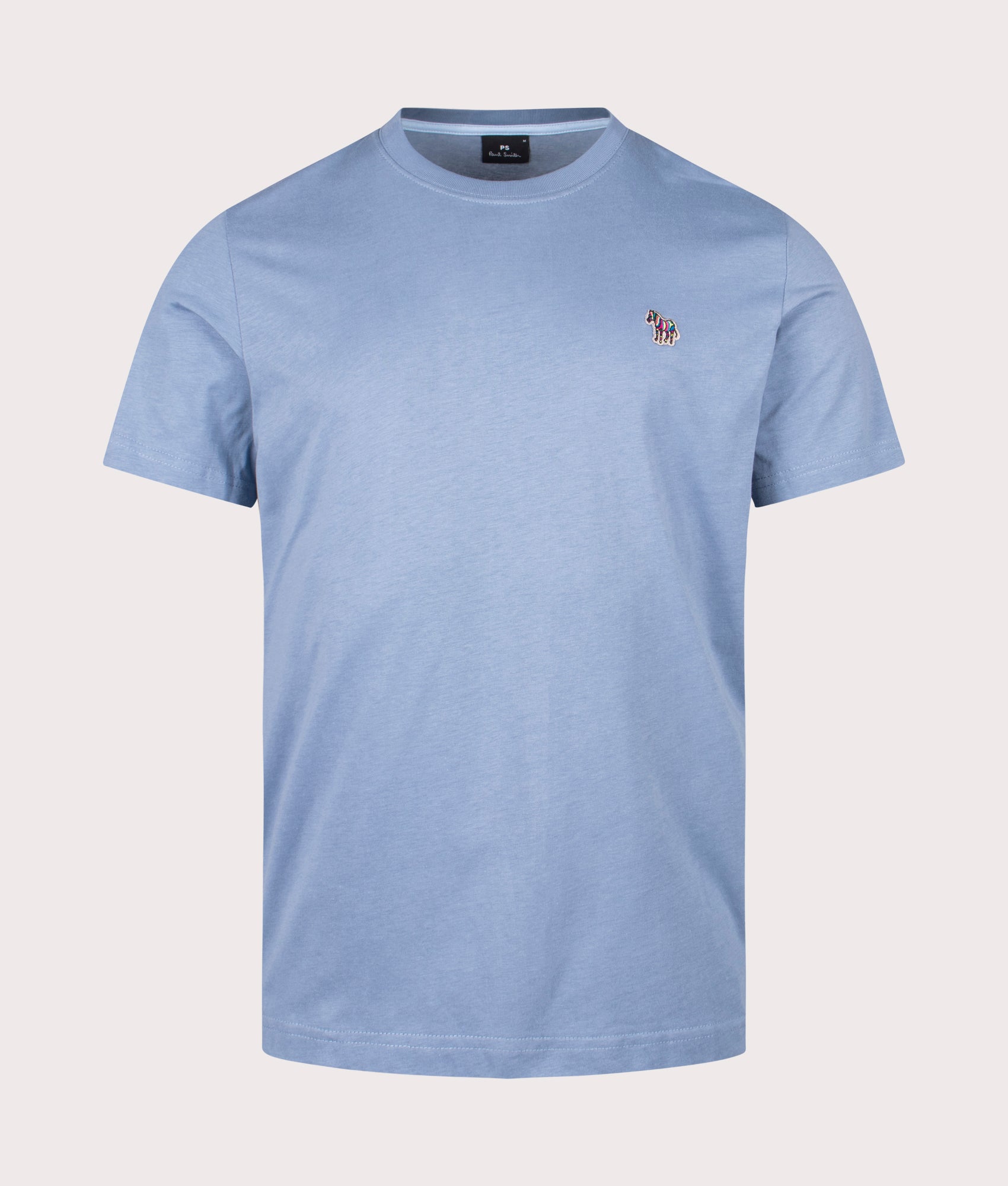 Zebra T-Shirt in Greyish Blue. 100% Cotton | PS Paul Smith | Shot at EQVVS | Front shot 