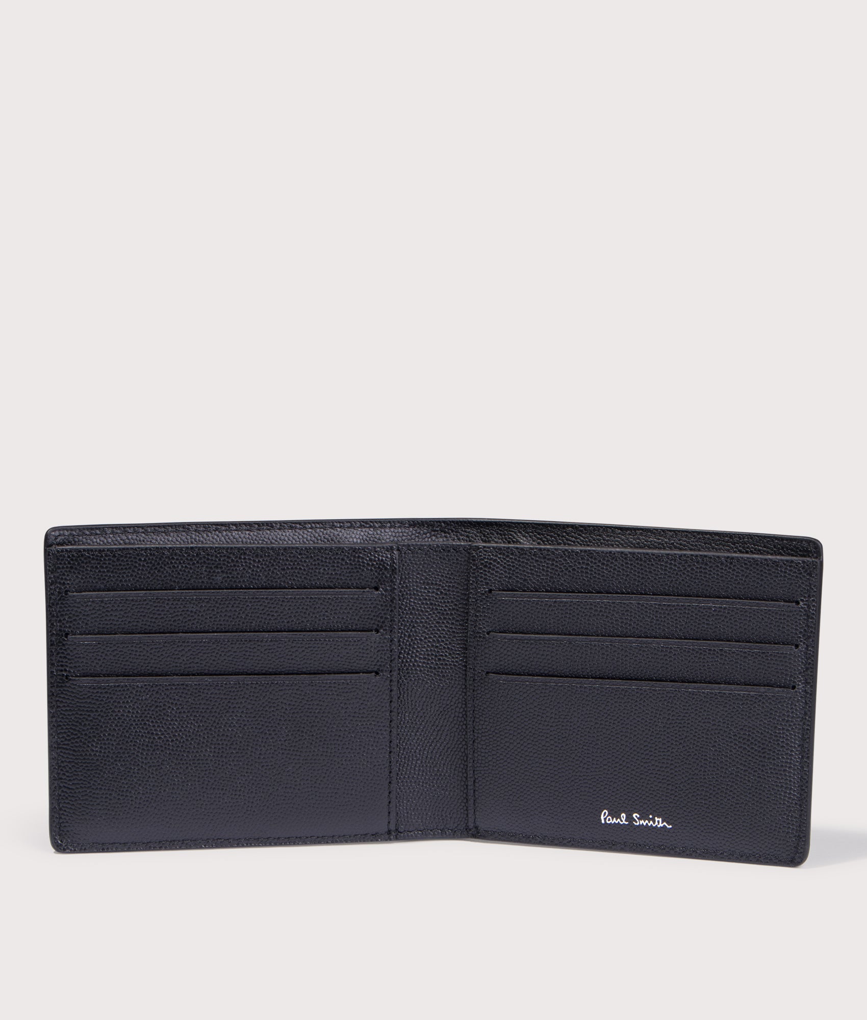 PS Paul Smith Wallet Billfold in Black at EQVVS Menswear. Open shot. 