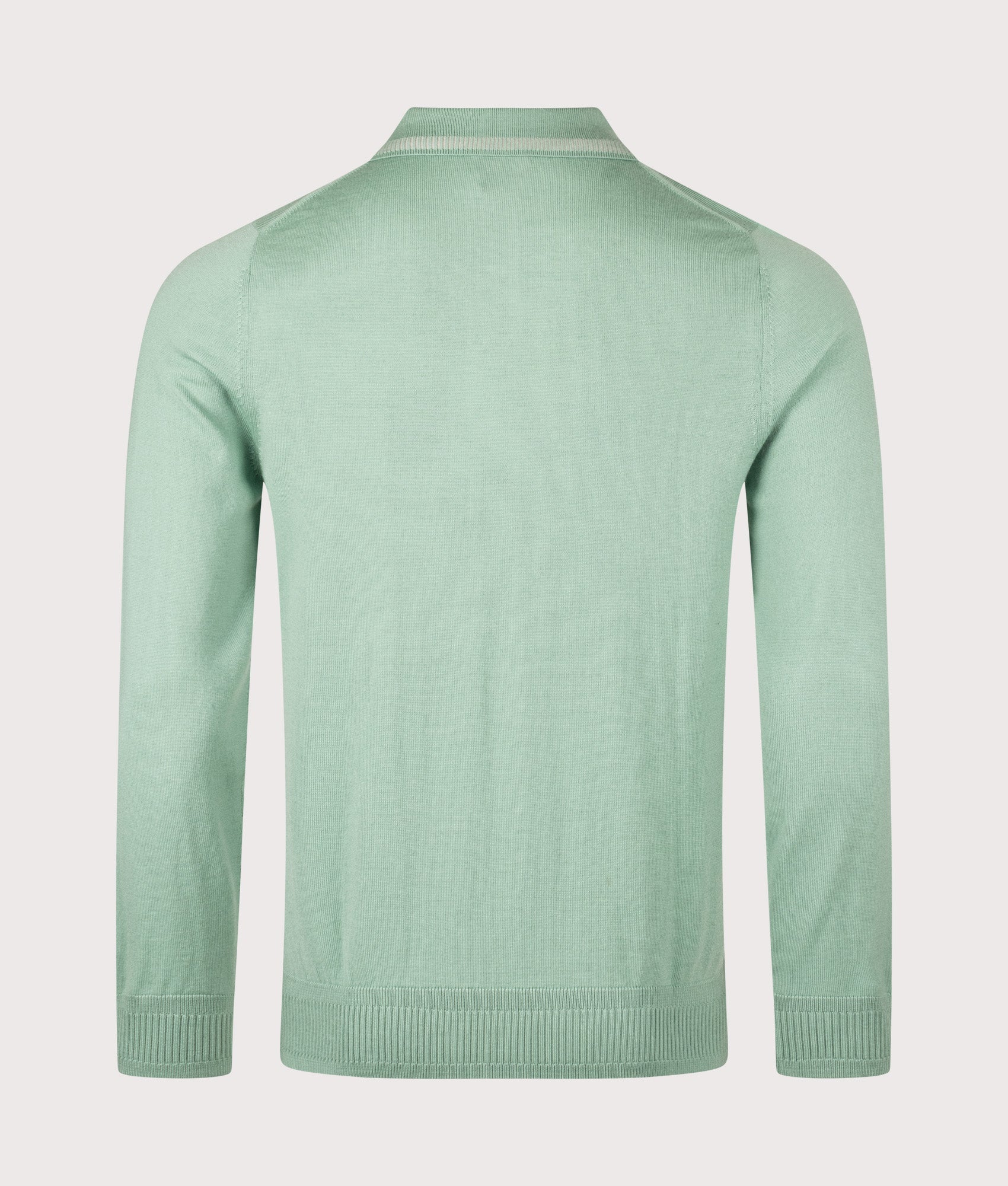 Polo Collar  Sweatshirt in Green | 100% Merino Wool | PS Paul Smith | EQVVS | Back shot 