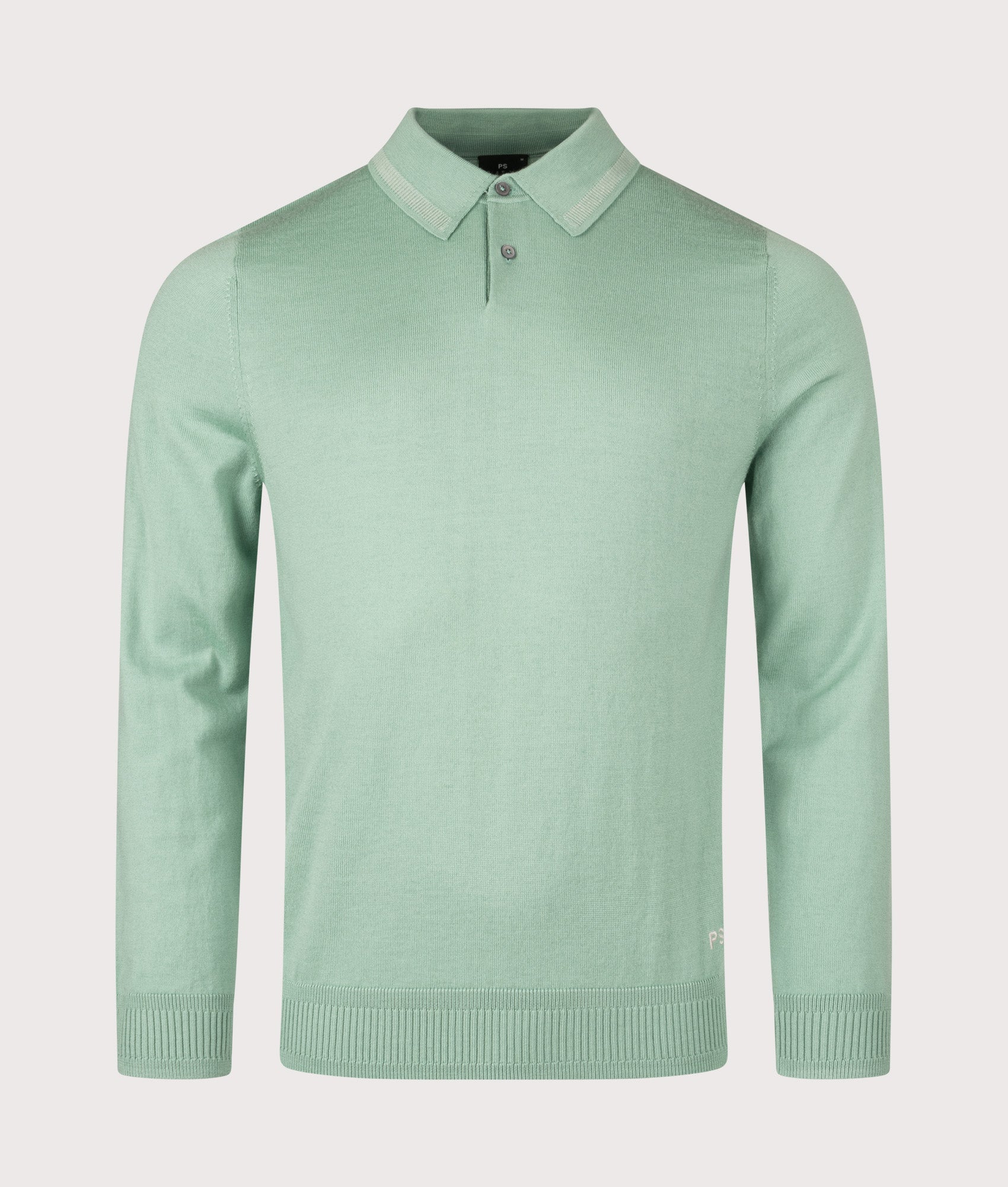 Polo Collar  Sweatshirt in Green | 100% Merino Wool | PS Paul Smith | EQVVS | Front shot 