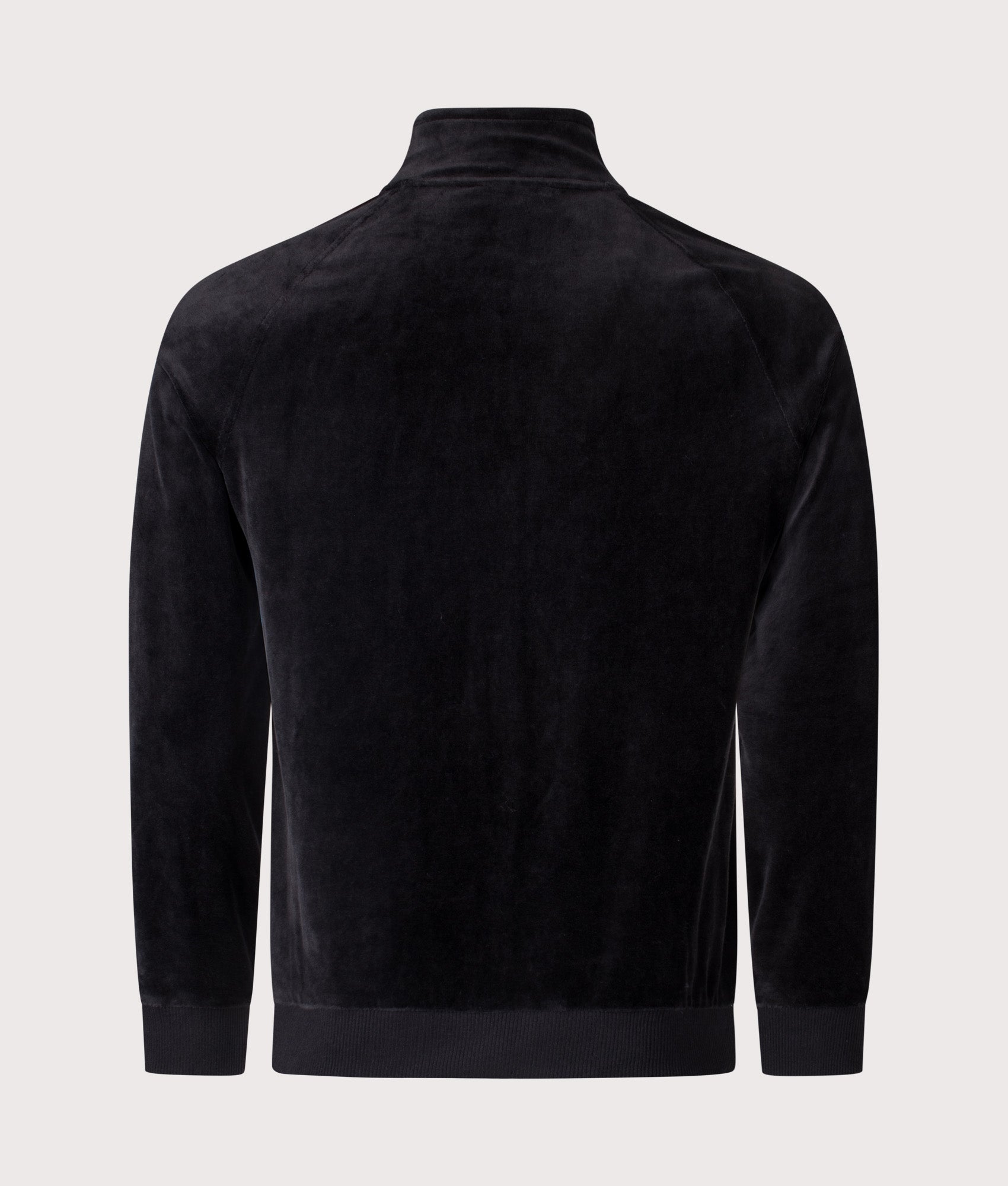 Court Velour Track Top by Sergio Tacchini in Black. Shot by EQVVS. Back shot.