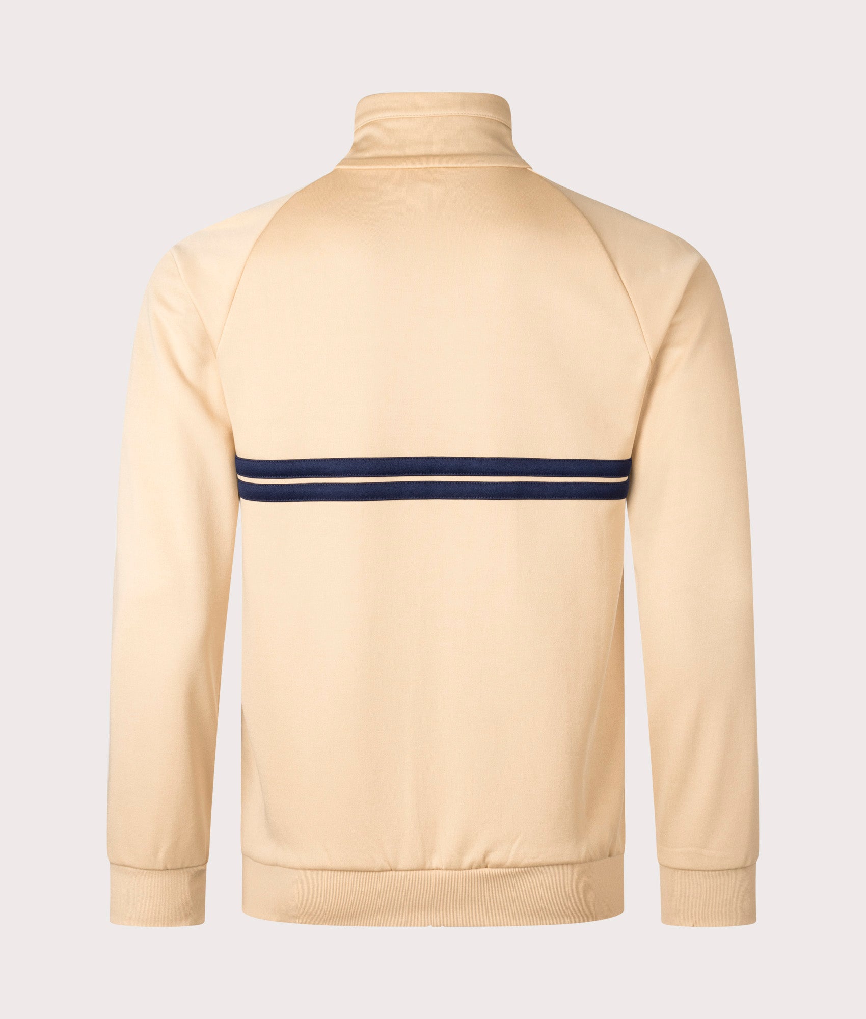 New Dallas Track Top Latte/Navy. Shot at EQVVS. Reverse shot. 