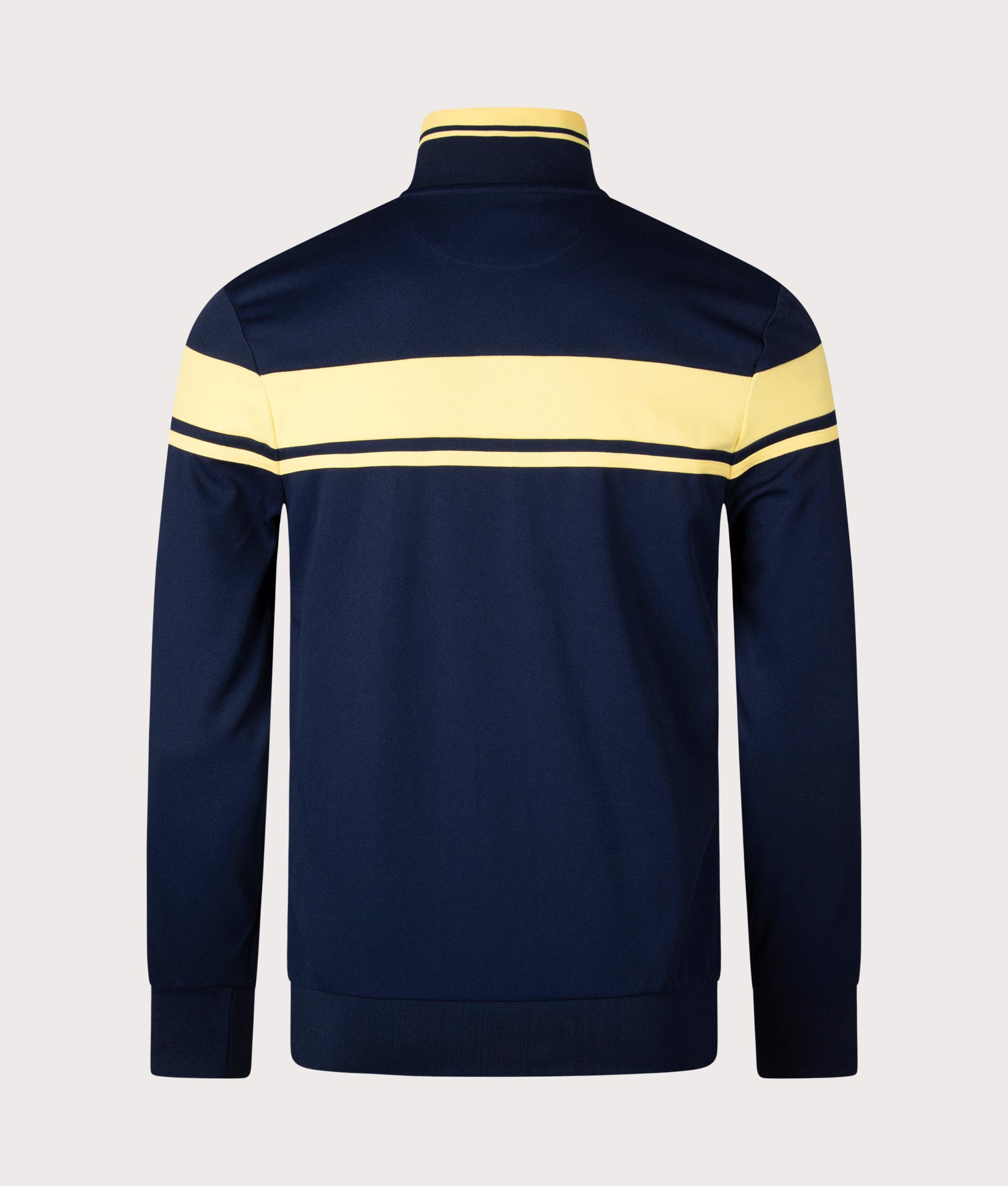 Damarindo Track Top in Maritime Blue and Lemon Drop by Sergio Tacchini. EQVVS Menswear Back Shot. 