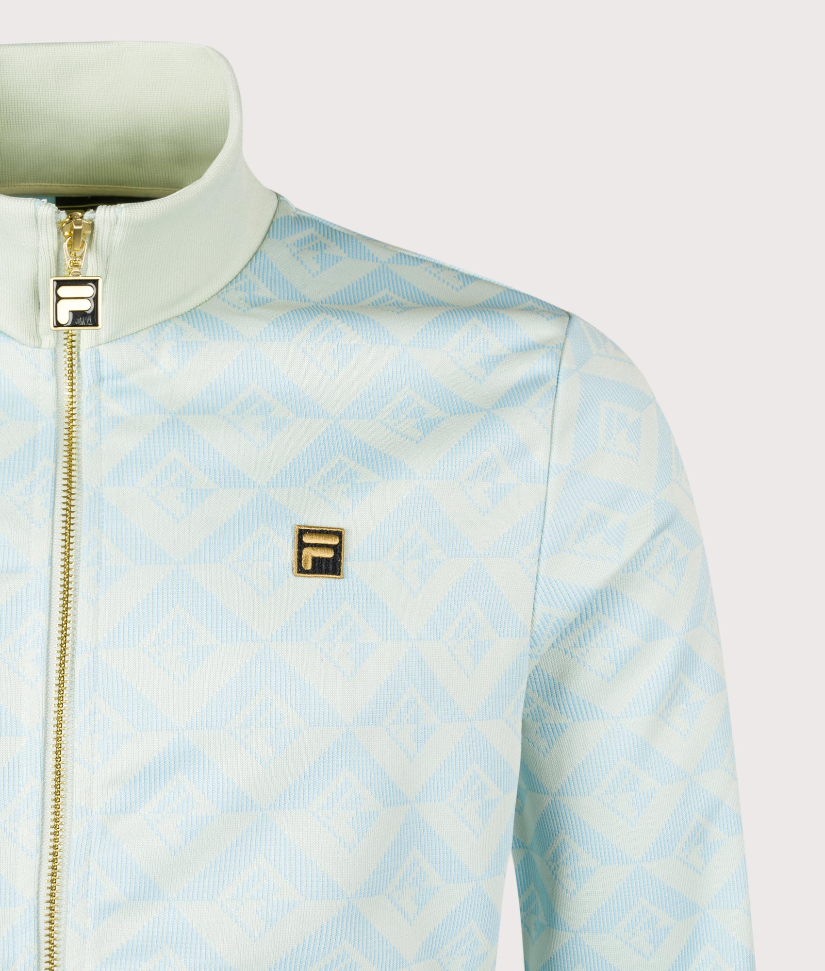Hank Jaquard Geo Track Top. Shot by EQVVS. Detail shot.