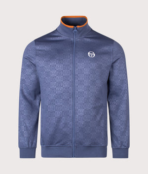 Santoro Mono Track Top in Vintage Indigo | Poly-Elastane Blend | Sergio Tacchini | EQVVS | Front shot 