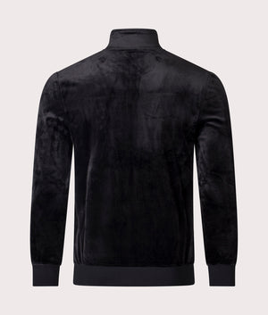 Sergio Tacchini Gabiano Velour Track Top in Black at EQVVS Menswear. Back shot.