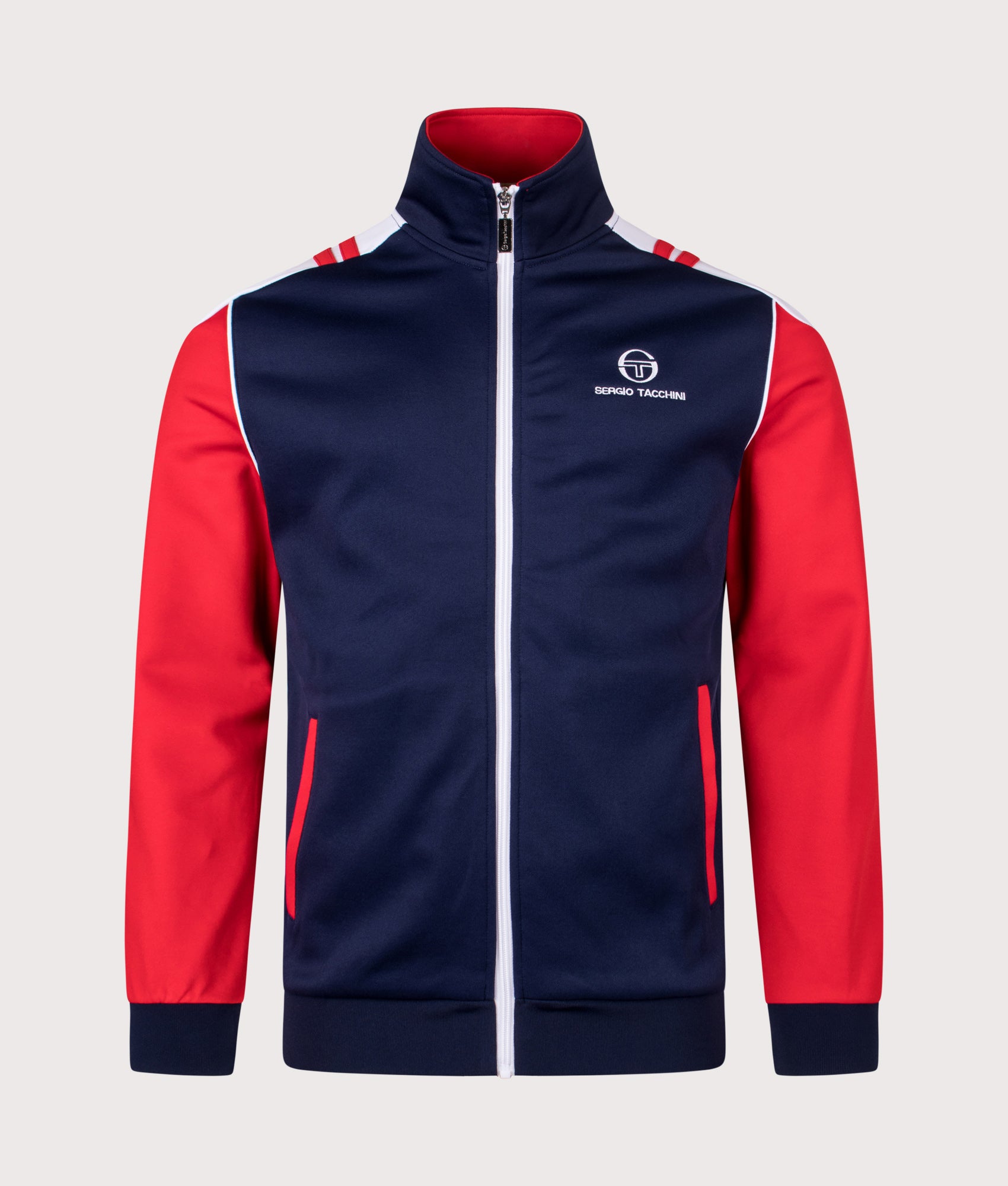 Drive Track Top in Maritime Blue/Adrenaline Rush | Polyester Blend | Sergio Tacchini | EQVVS | Front shot