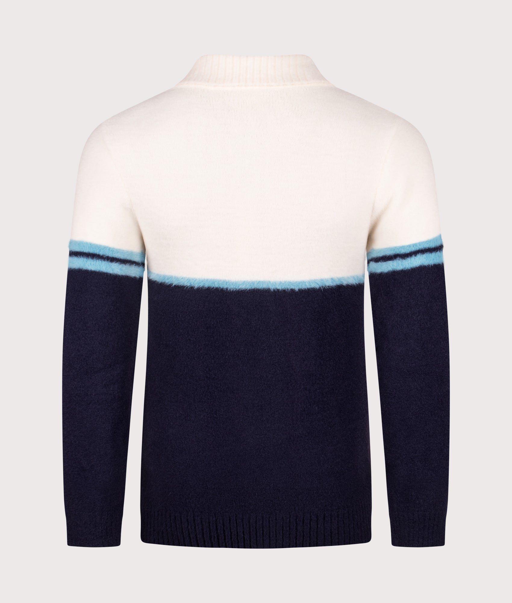 Orion Brushed Knit Track Top in Gardenia/Milky Blue/Maritime Blue | 100% Nylon | Sergio Tacchini | EQVVS | Back shot 