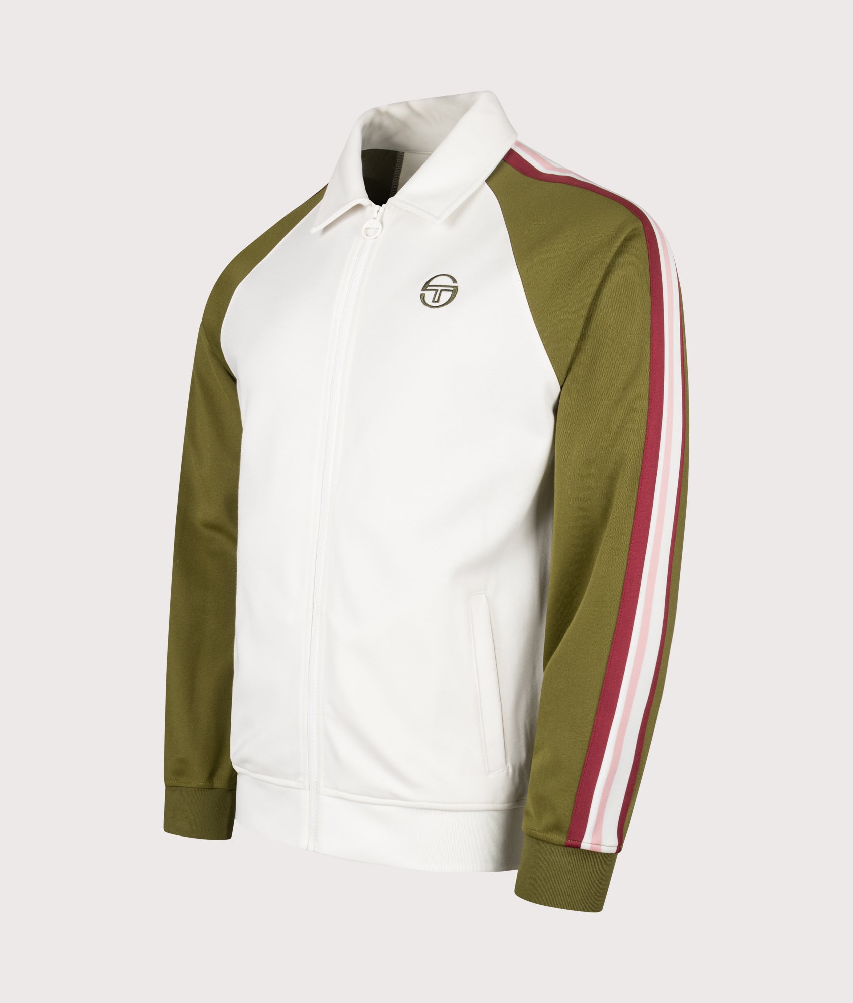 Renshaw Track Top in Gardenia/Avocado | Sergio Tacchini | EQVVS | Front angle shot 
