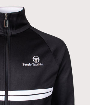 Dallas Track Top in Black/White | Sergio Tacchini | EQVVS | Front detail shot 