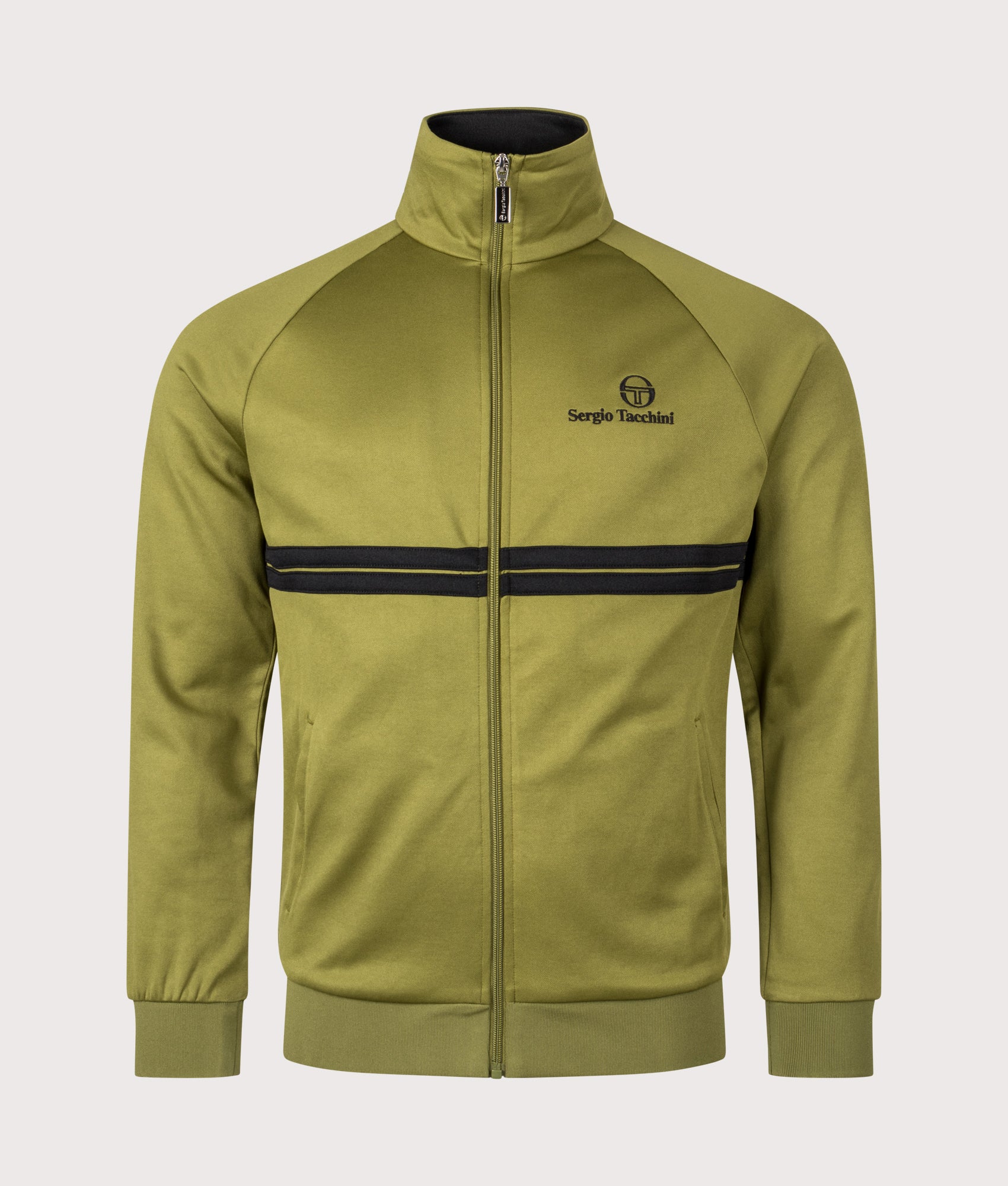 Dallas Track Top in Avocado/Black | Sergio Tacchini | EQVVS | Front shot 