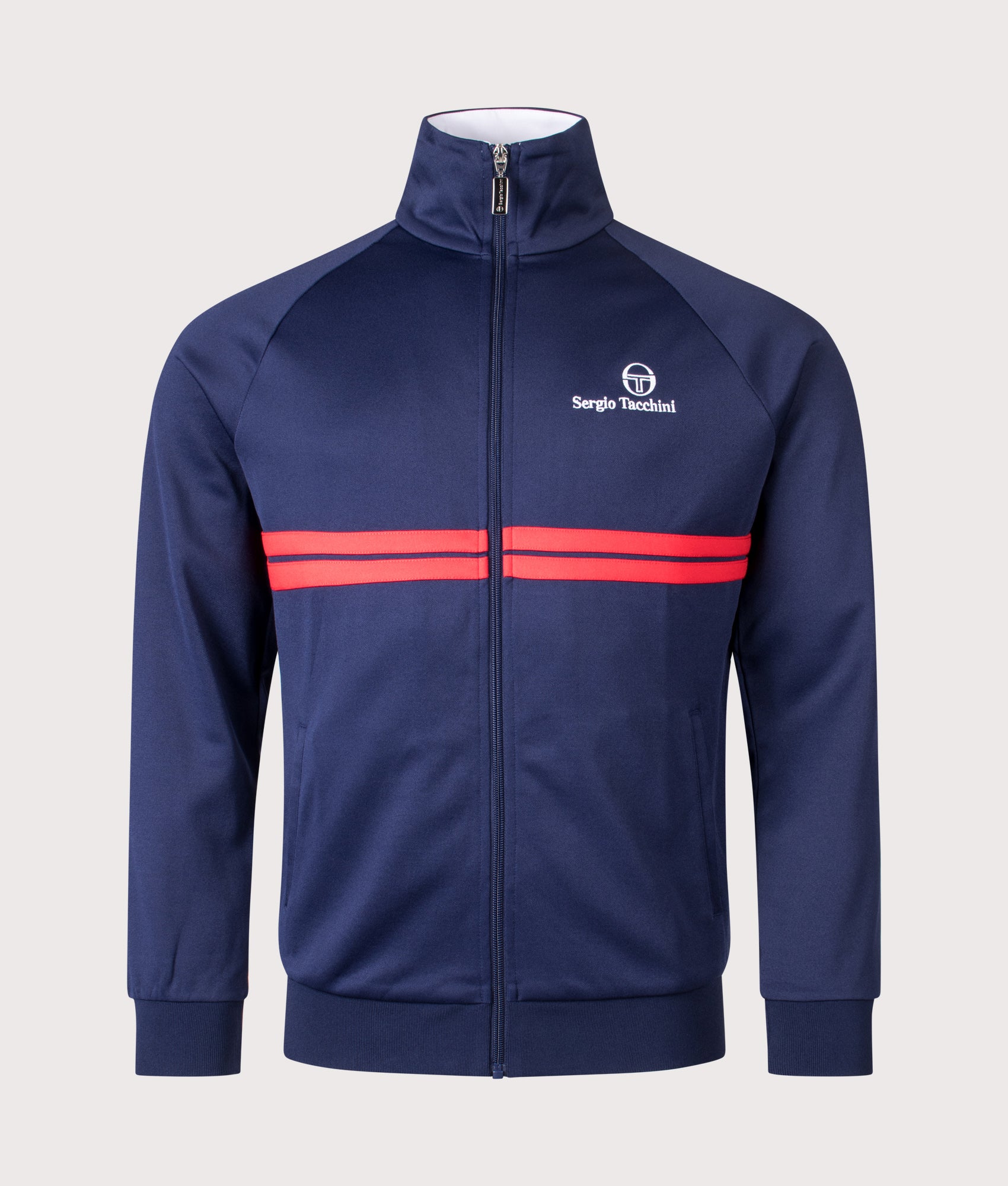 Dallas Track Top in Maritime Blue/White/Adrenaline Rush | Sergio Tacchini | EQVVS | Front shot 
