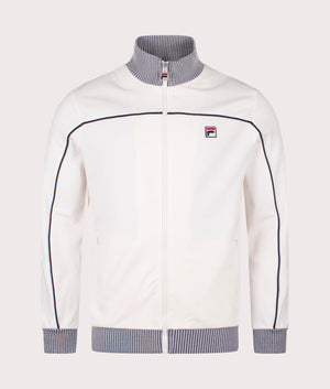 Zayn Lenticular Track Top in Gardenia/FILA Navy | FILA | EQVVS | Front shot 