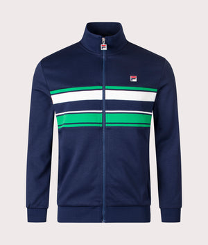 Vinne Track Jacket in FILA Navy/Green/Gardenia | FILA | EQVVS | Front shot 