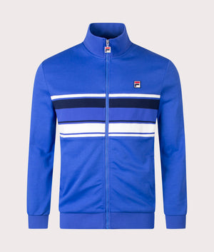 Vinne Track Jacket in Dazzling Blue/FILA Navy/Gardenia | FILA | EQVVS | Front shot 
