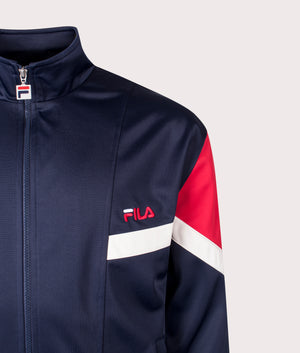 Albarn Archive Inspired Track Jacket in FILA Navy/FILA Red/Gardenia | FILA | EQVVS | Front detail shot 
