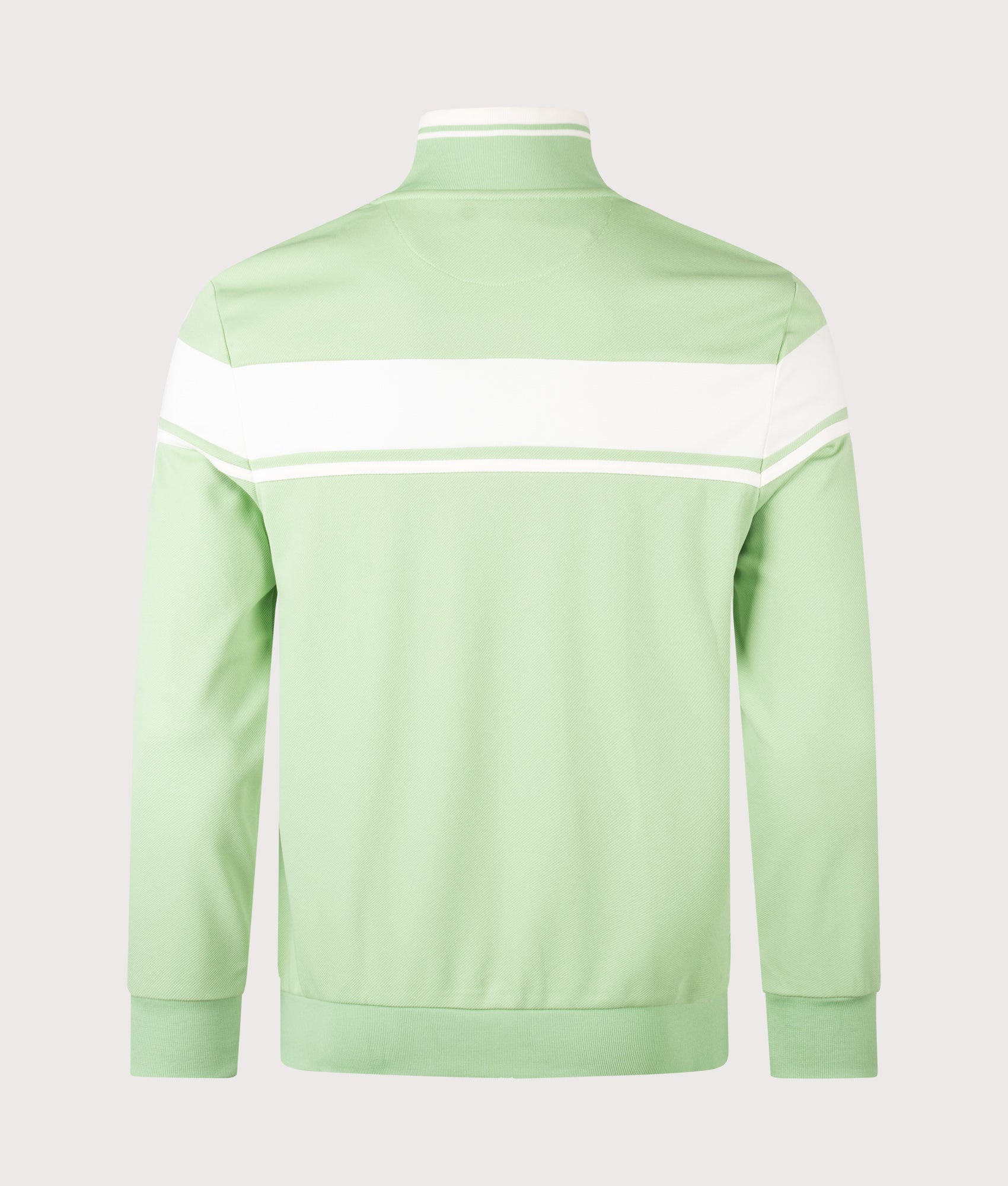 Sergio Tacchini Damarindo Track Top in Quiet Green and Gardenia at EQVVS Menswear. Back shot.
