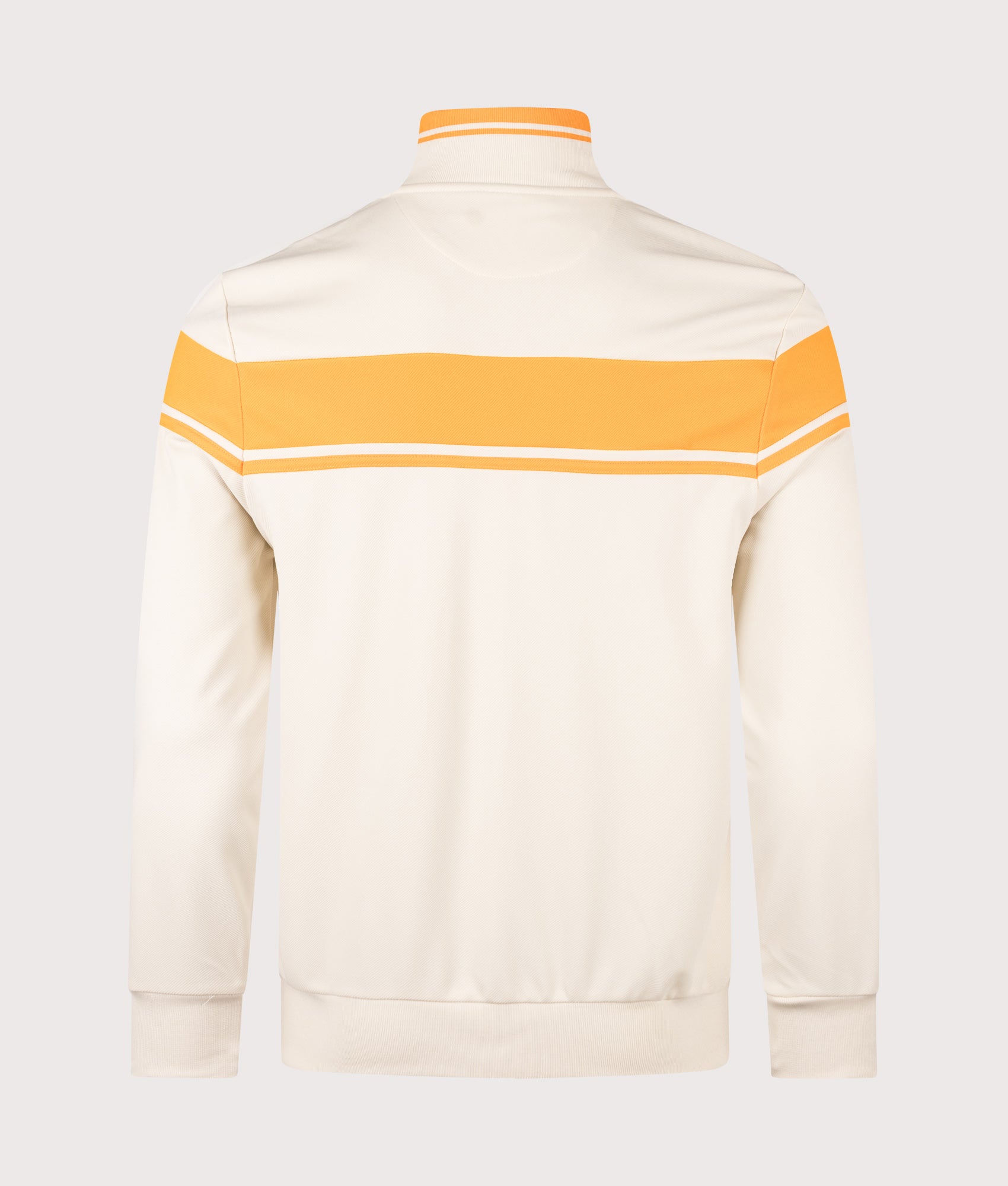 Sergio Tacchini Damarindo Track Top in Sandshell and Orange Pepper at EQVVS Menswear. Back shot.