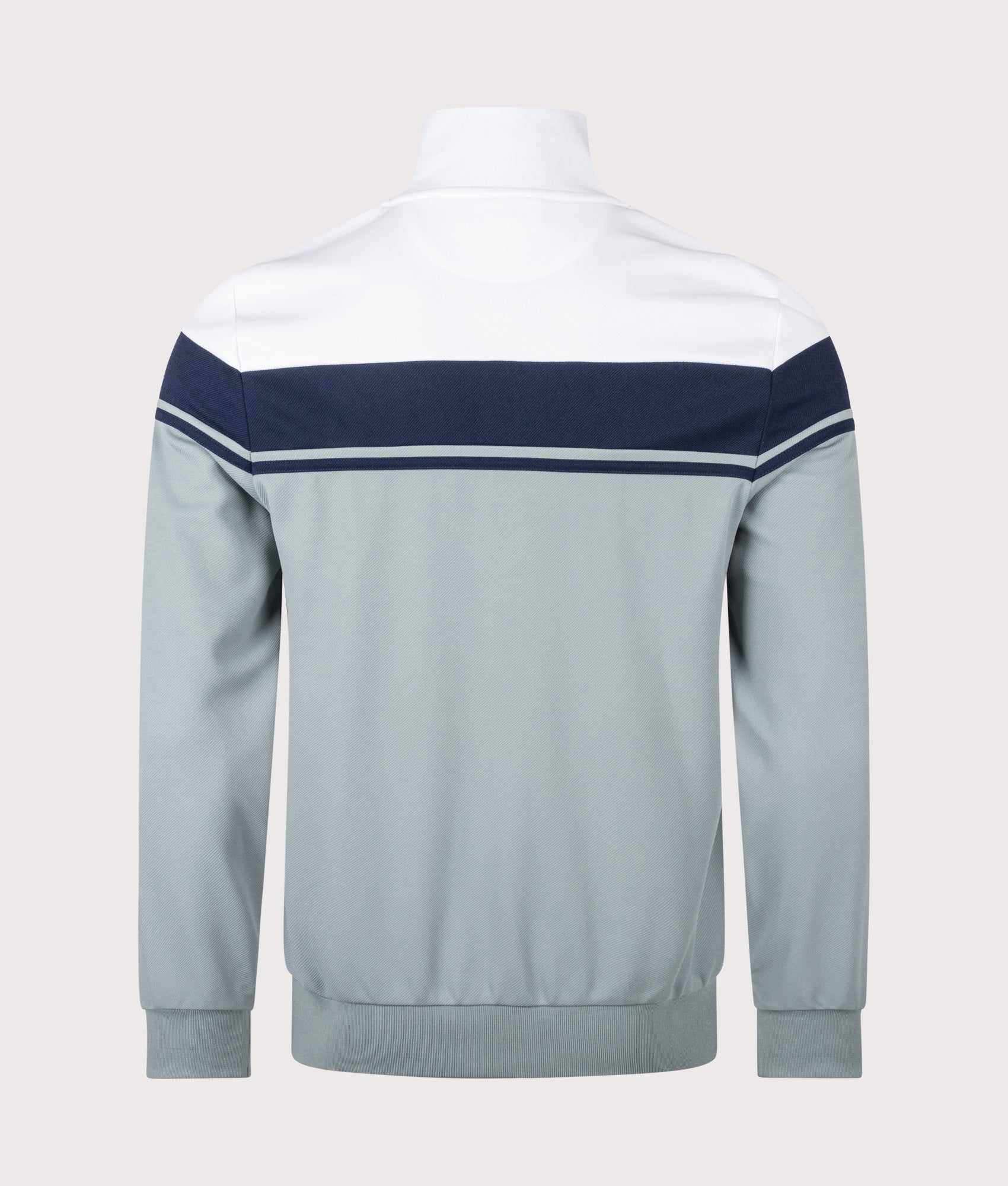 Damarindo Track Top in White/Maritime Blue/Lead by Sergio Tachinni. Shot by EQVVS. Back Shot,