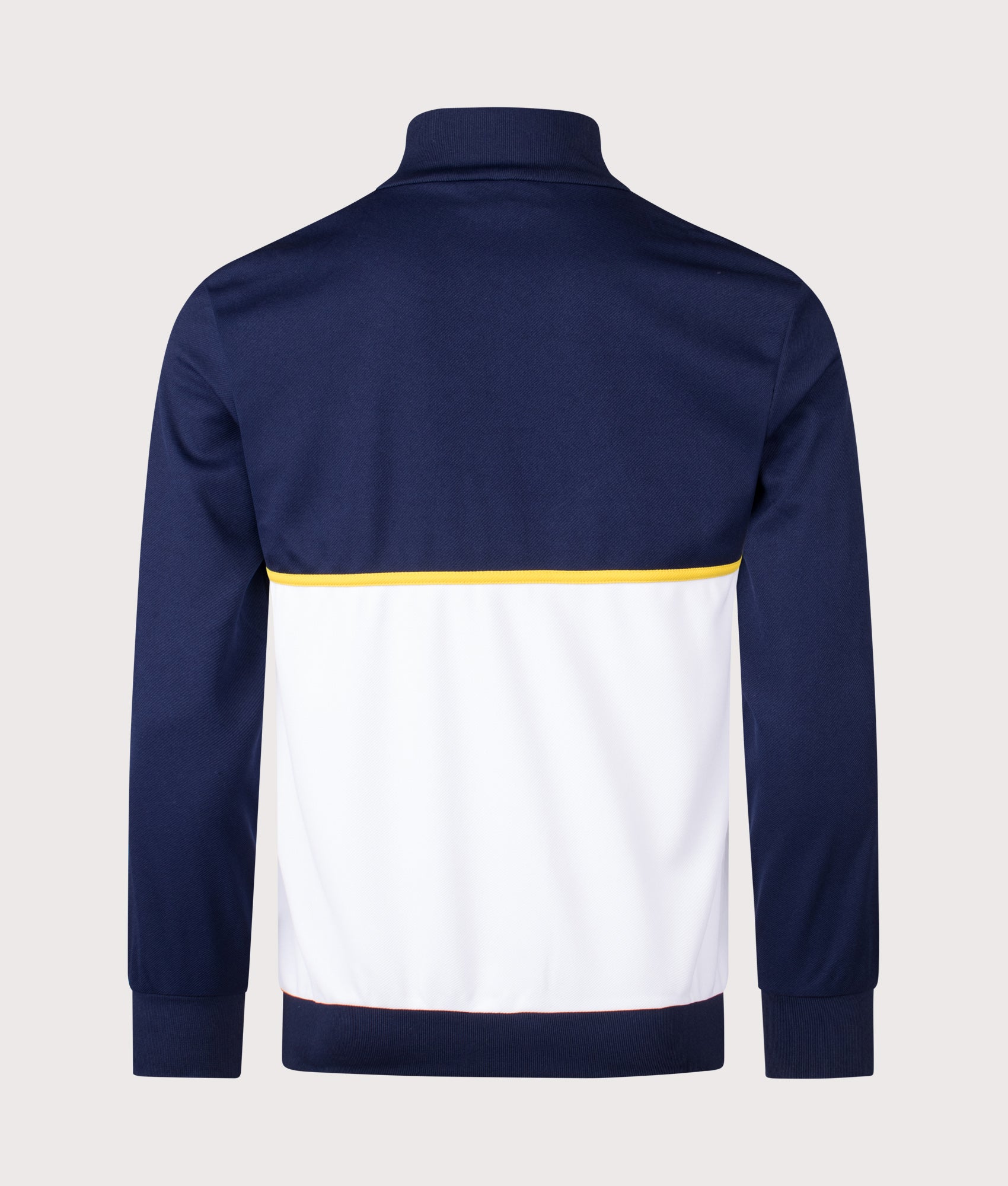 Sergio Tacchini Locchi Track Top in Maritime Blue, White and Mango Mint at EQVVS Menswear. Back shot.