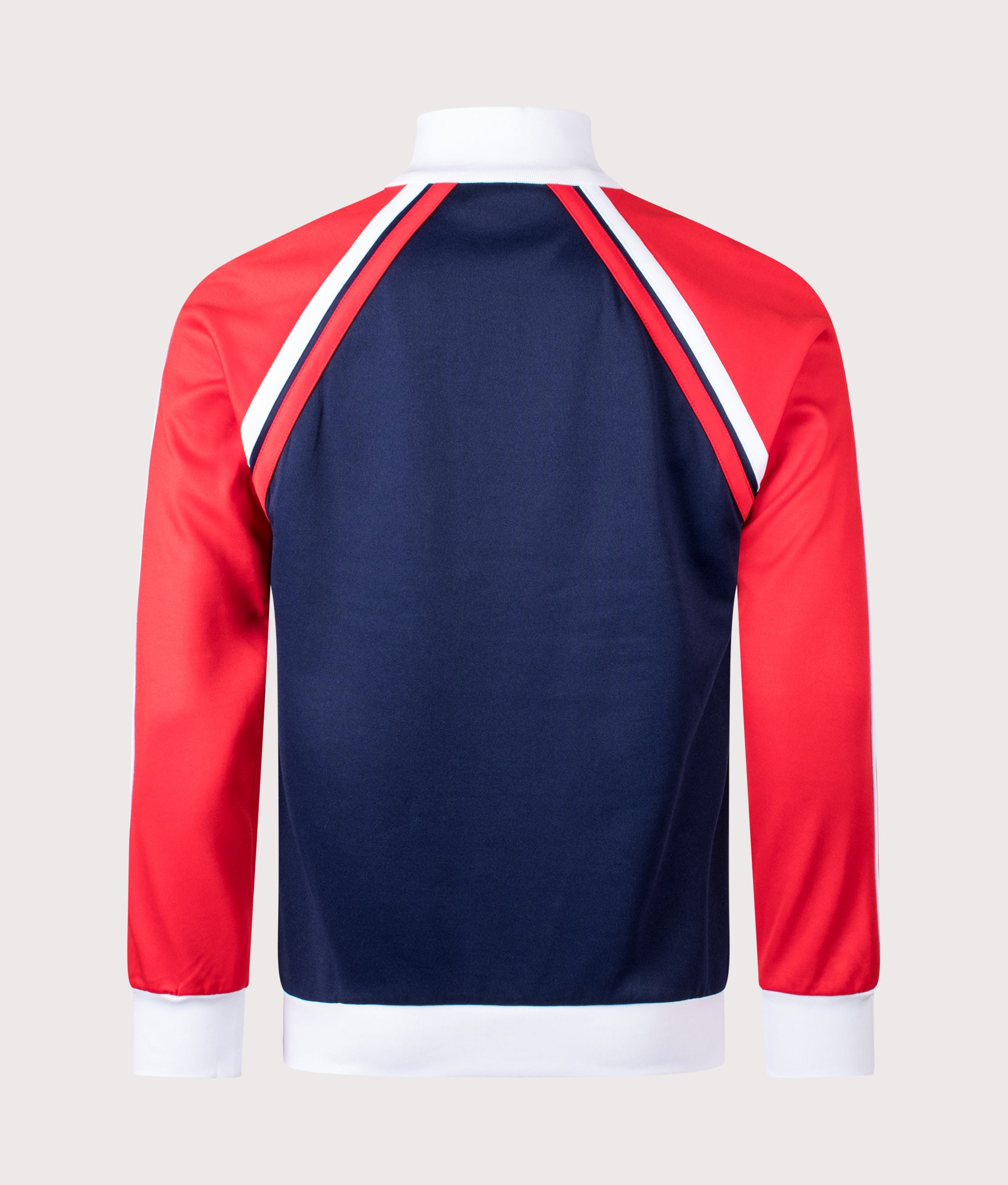 Sergio Tacchini Ghibli Davis Track Top in Maritime Blue, Adrenaline Rush and White at EQVVS Menswear. Back shot.