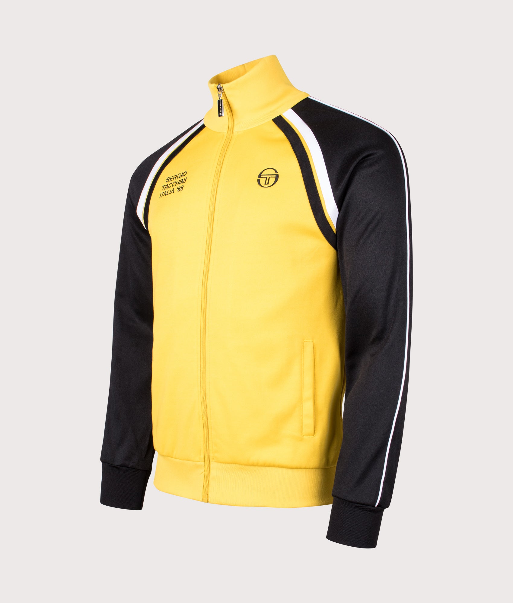 Sergio Tacchini Ghibli Davis Track Top  in Mango Mint, Black and White at EQVVS Menswear. Angled front shot.