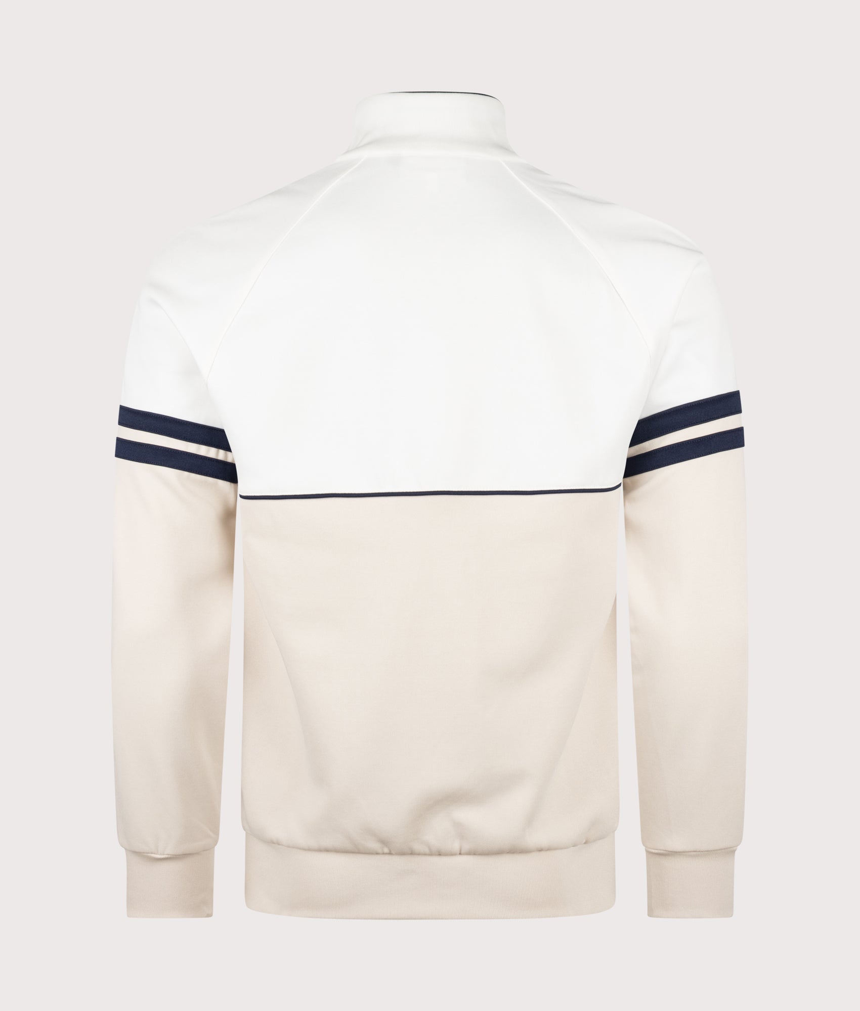Sergio Tacchini Orion Track Top in Gardenia, Sandshell and Maritime Blue at EQVVS Menswear. Back shot.