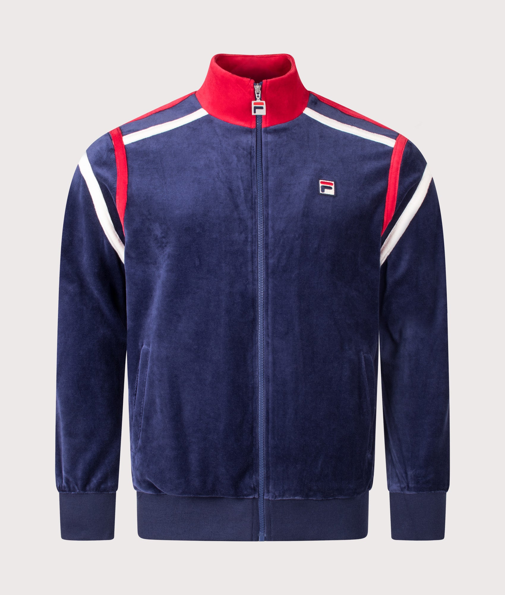 Gabriele Track Top in Fila Navy/Gardenia/Fila Red by FILA. Shot by EQVVS. Front Shot.