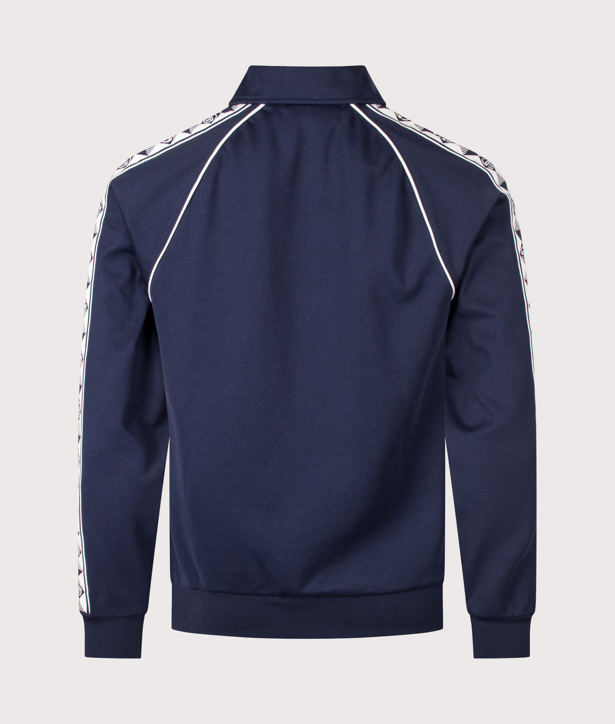 Sergio Tacchini Slim Fit Sarto Track Top in Maritime Blue at EQVVS Menswear. Back shot.