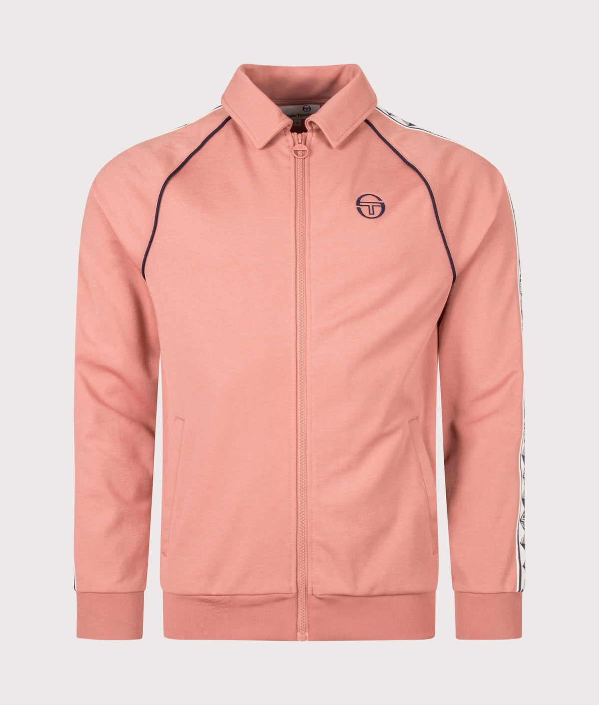 Sergio Tacchini Slim Fit Sarto Track Top in Light Mahogany at EQVVS Menswear. Front shot.