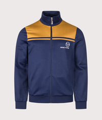 Slim Fit New Young Line Track Top: 560 Maritime Blue/Golden Brown 