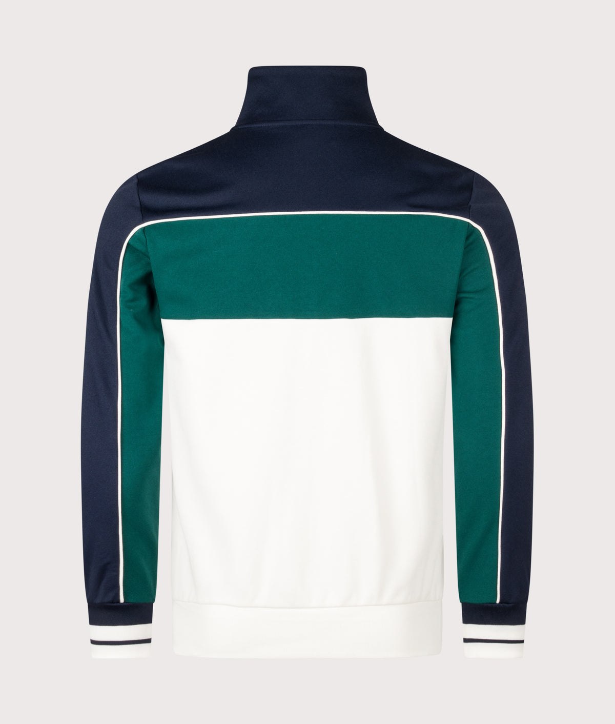 Sergio Tacchini Regular Fit Spiga Track Top in Maritime Blue, Deep Teal and Gardenia at EQVVS Menswear. Back shot.