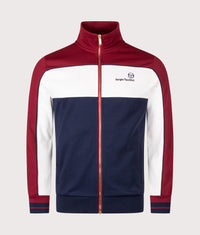 Regular Fit Spiga Track Top: 570 Merlot/Gardenia/Maritime Blue 