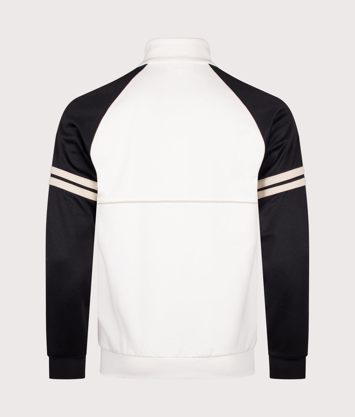 Sergio Tacchini Slim Fit Orion Track Top in Gardenia, Black and Peyote at EQVVS Menswear. Back shot.