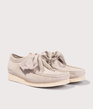 Wallabee. Shot by EQVVS. Flat angled front shot.