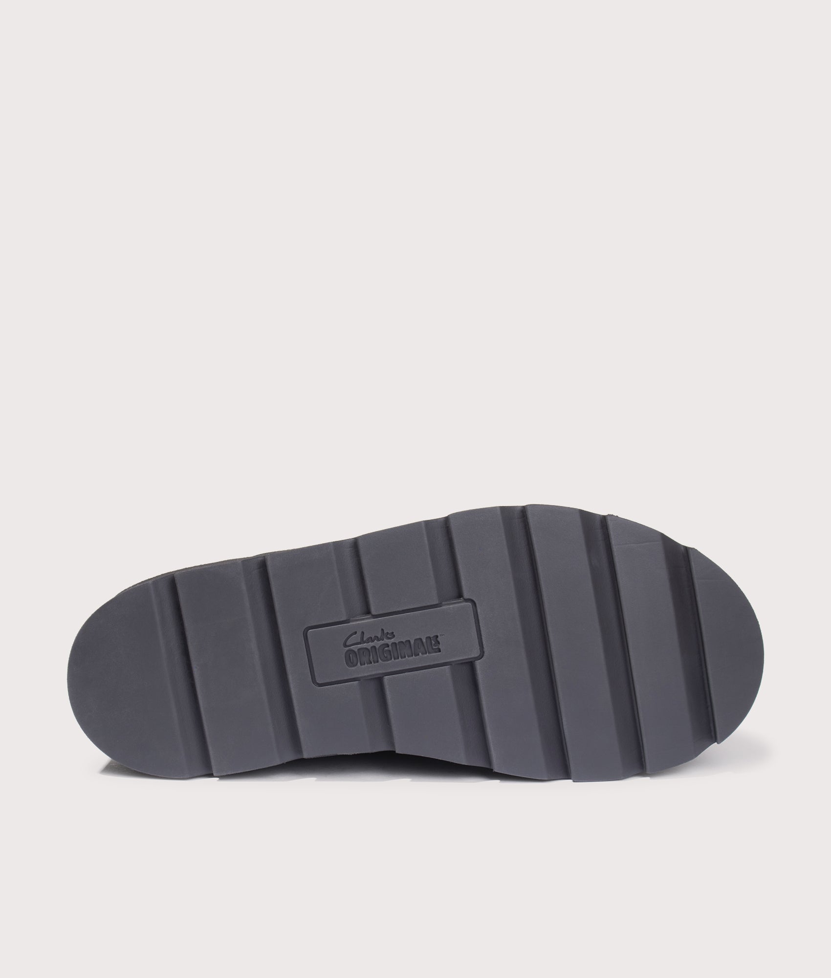 Clarks Originals Walla in Black Suede at EQVVS Menswear. Tread shot.