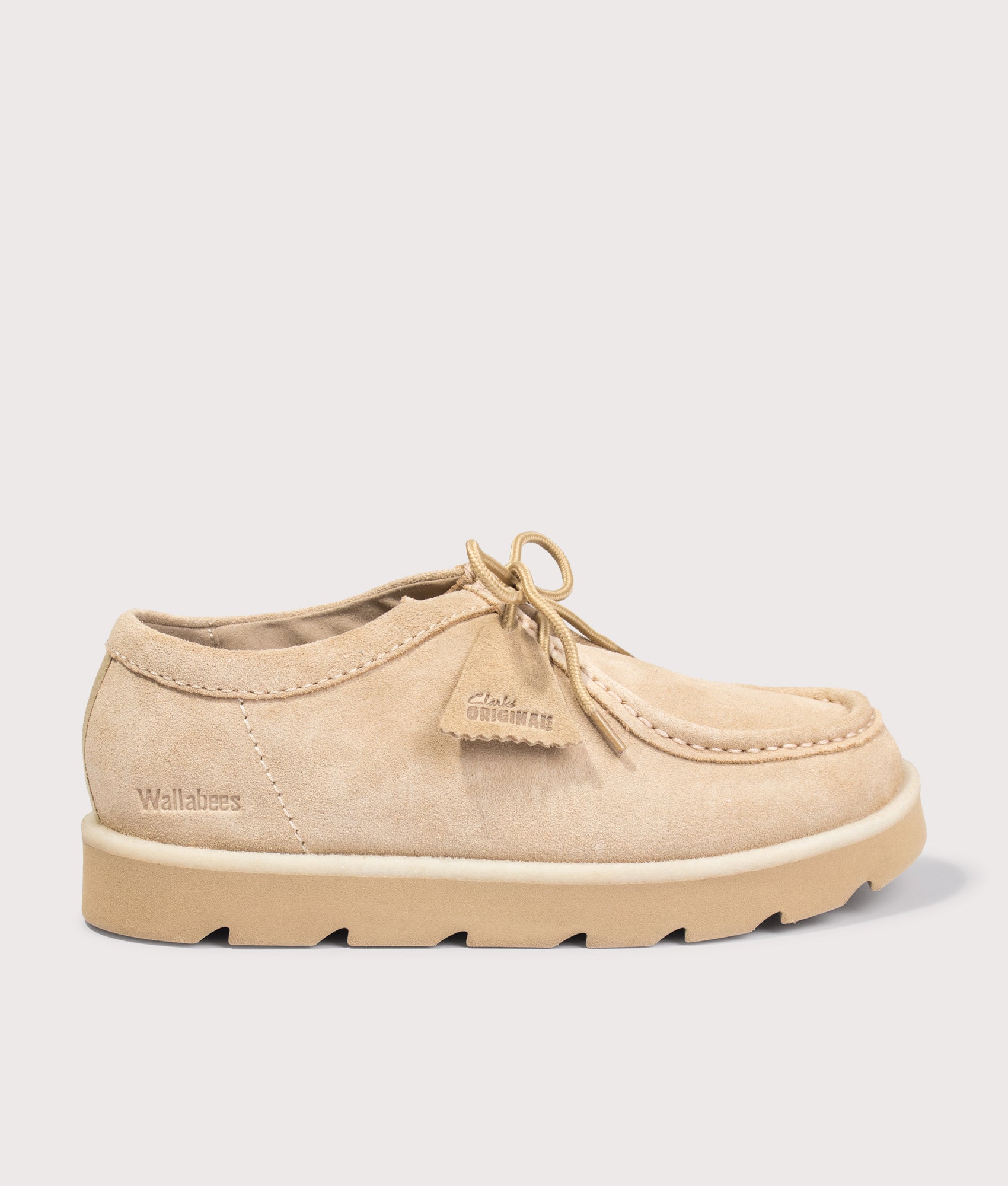 Clarks Originals Meare Walla in Maple Suede at EQVVS Menswear. Side shot.