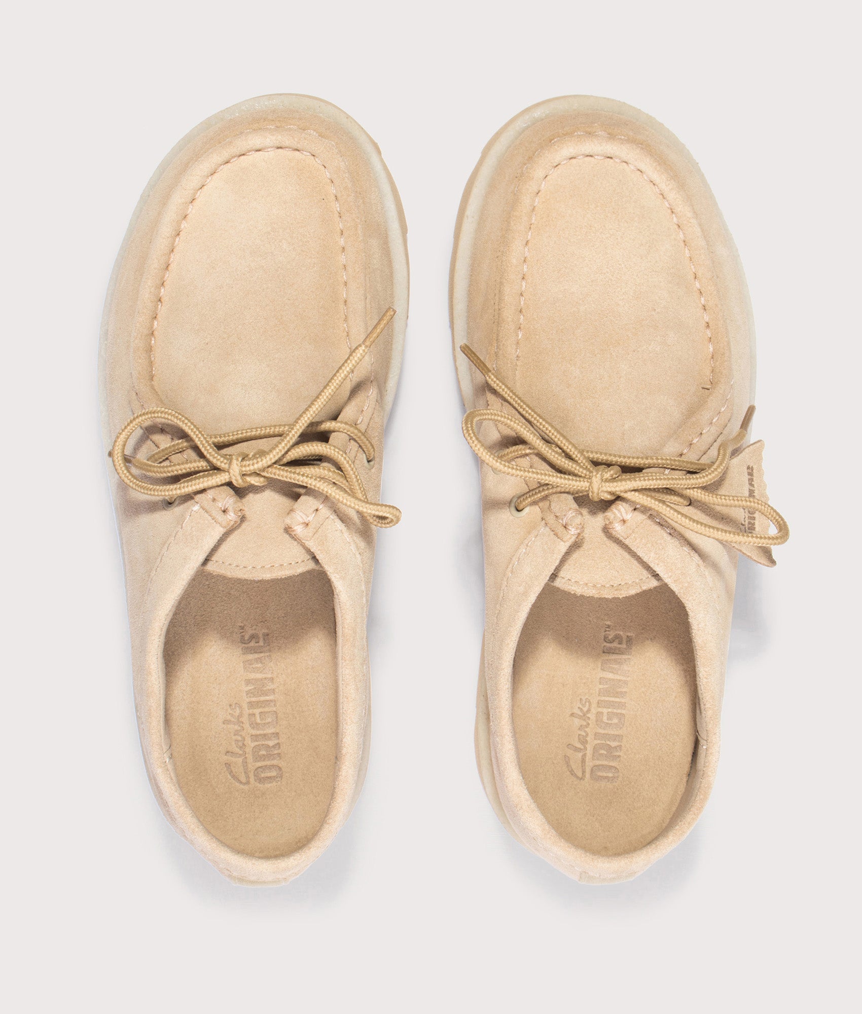 Clarks Originals Meare Walla in Maple Suede at EQVVS Menswear. Top shot.