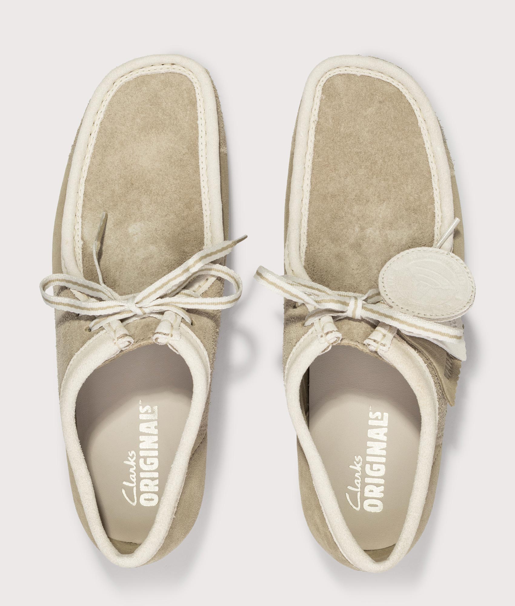 Clarks Originals Wallabee in Maple stripe at EQVVS Menswear. Top shot.