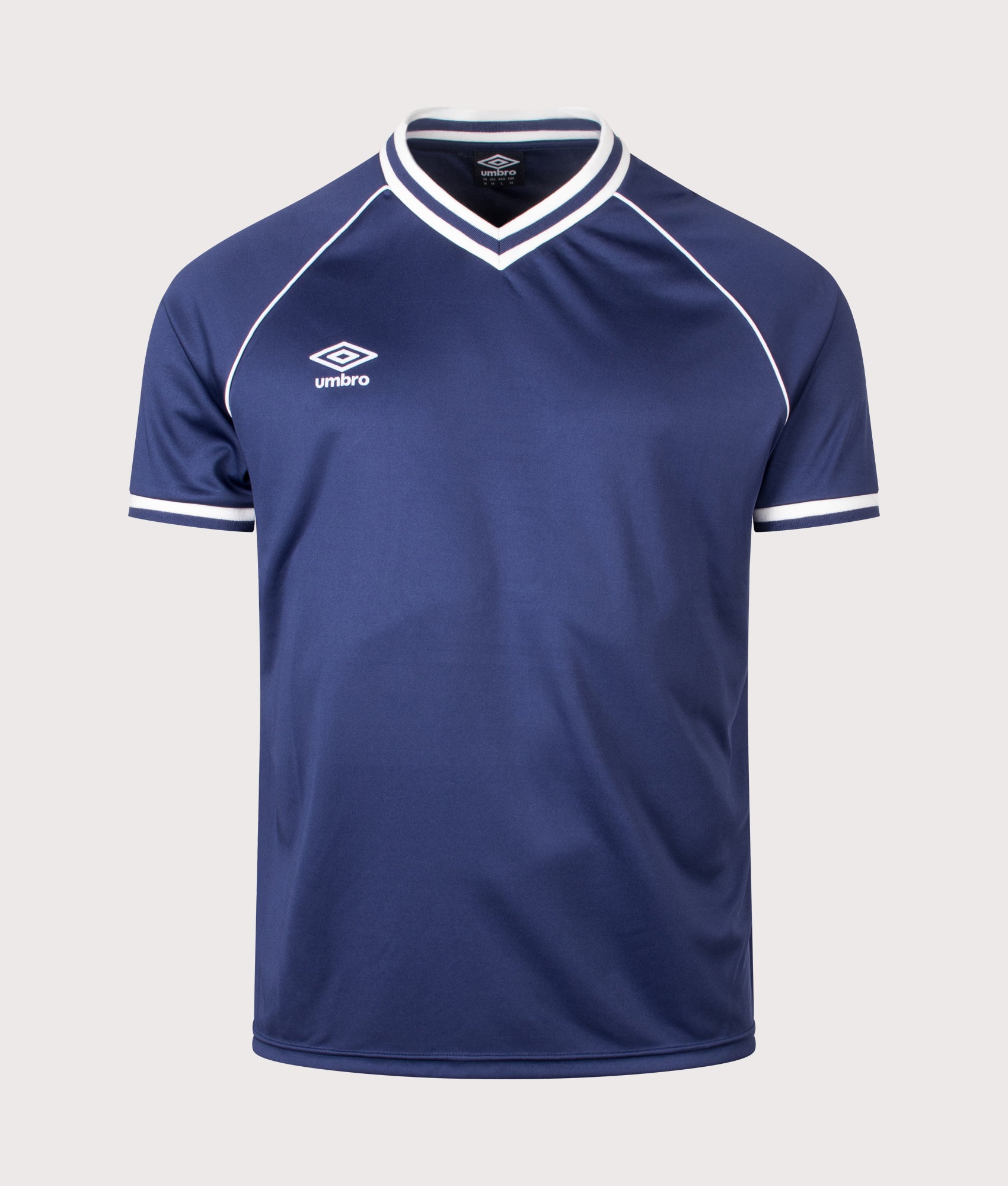 Umbro Jersey NR 8 in Patriot Blue at EQVVS Menswear. Front shot.