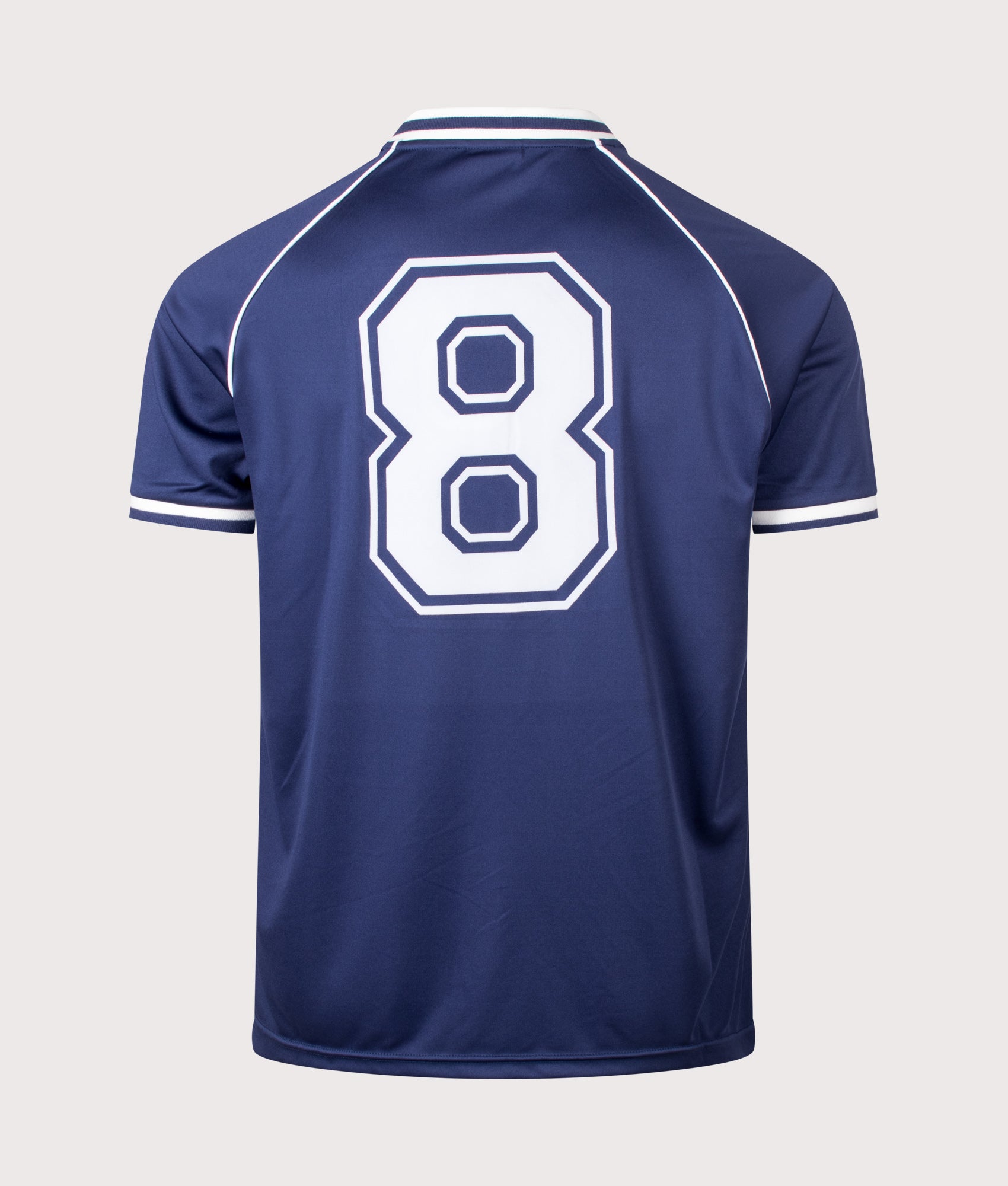 Umbro Jersey NR 8 in Patriot Blue at EQVVS Menswear. Back shot.