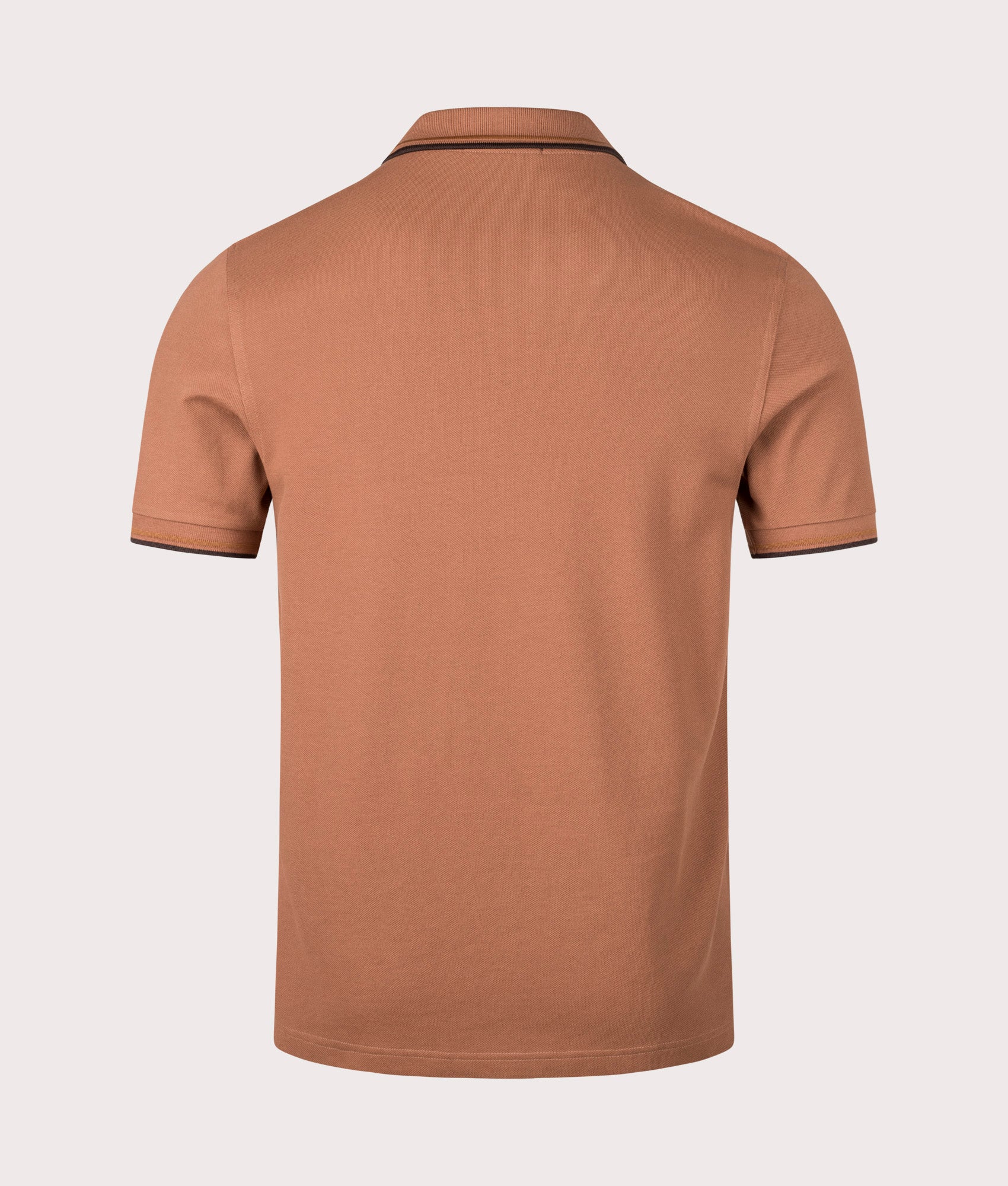 Twin Tipped Fred Perry Polo Shirt by Fred Perry in Cinnamon. Shot by EQVVS. Back shot.