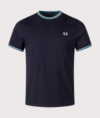 ★FRED PERRY★ Baseline Twin Tip T-Shirt Navy Ecrew Honeycom Fred Perry - Twin Tipped Navy/Ecru/Honeycomb - T-Shirt