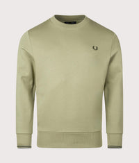 FRED PERRY☆ Crew Neck Sweatshirt ANCHOR GREY / OATMEAL Crew Neck Sweatshirt in Anchor Grey and Oatmeal | Fred Perry